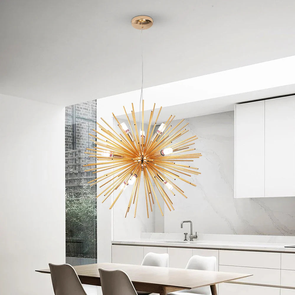 Gold LED Chandelier Pendant Light for Modern Kitchen Island Living Room