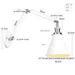 Vintage White LED Wall Sconce Stair Light Fixture with Pull Chain Switch