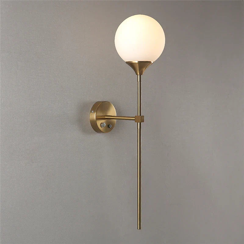 Glass Lampshade Wall Sconces for Bedside and Living Room Decor
