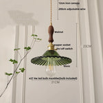 Amber Glass LED Pendant Lamp with Adjustable Wire for Dining Room and Kitchen