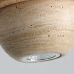 Afralia™ LED Pendant Lights Wood Home Decor Yellow Stone Globe Hanging Lamp