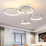 Modern Chrome Ceiling Chandelier LED Light Fixture with Remote Control for Home Decor