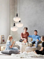 White Glass Chandelier Lighting Hanging Lamp for Dinning Room Staircase