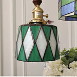 LED Glass & Wood Pendant Lamp Vintage Copper Hanging Lights