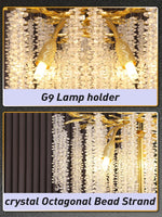 Crystal Gold LED Floor Lamp: Nordic Luxury for Living Room & Bedroom