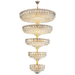 Modern Crystal Chandelier for Duplex Living Room, Lift High Hollow Design