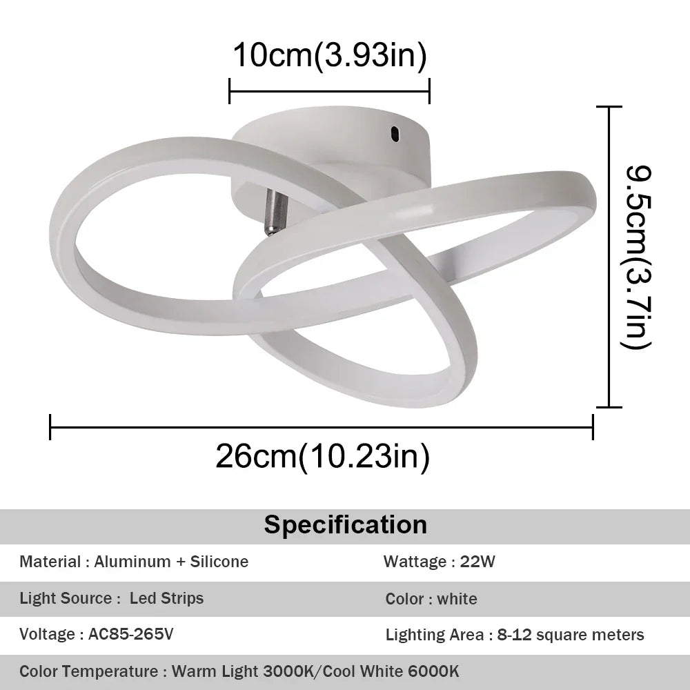 Acrylic LED Chandelier RC Dimming Modern Ceiling Lamp for Living Dining Room