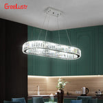 Crystal Oval Design LED Chandelier: Modern Large Pendant Light for Living Room & Bedroom