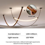 Modern Leather Belt Pendant Lights for Living Room Chandelier