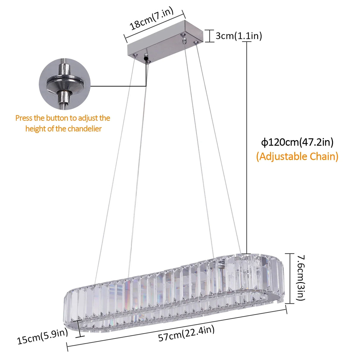 Crystal Oval Design LED Chandelier: Modern Large Pendant Light for Living Room & Bedroom
