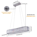 Crystal Oval Design LED Chandelier: Modern Large Pendant Light for Living Room & Bedroom