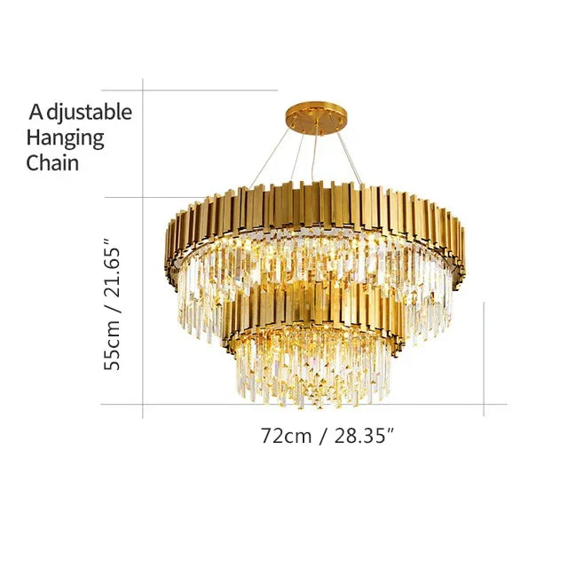 Gold Black Crystal Chandeliers LED Ceiling Light for Luxe Living & Hospitality
