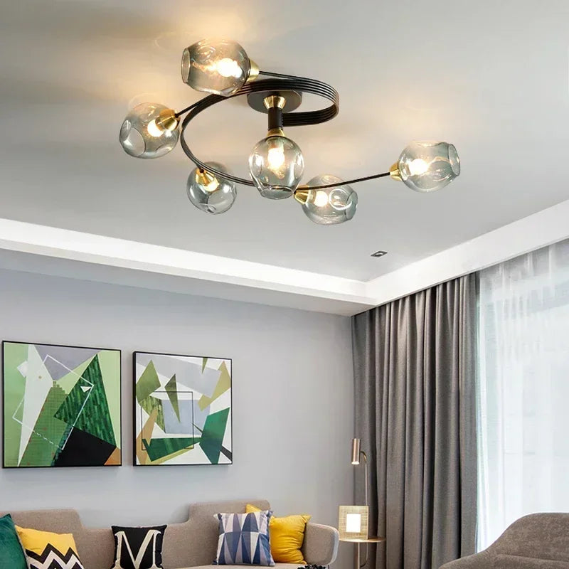 Nordic Glass Chandelier: Bedroom Dining Room Pendant Light Luminaires