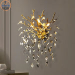 Luxury Gold Wall Sconce Crystal Decor LED Wall Light