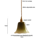 Afralia™ Pink Flower Glass LED Pendant Light Fixture, Modern Nordic Decor