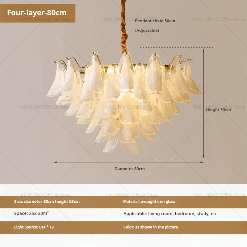Magnolia Crystal Chandelier: Elegant French Style Dining Room Art Light