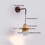 Yellow Travertine LED Wall Lamp with Pull Chain Switch, Nordic Modern Design