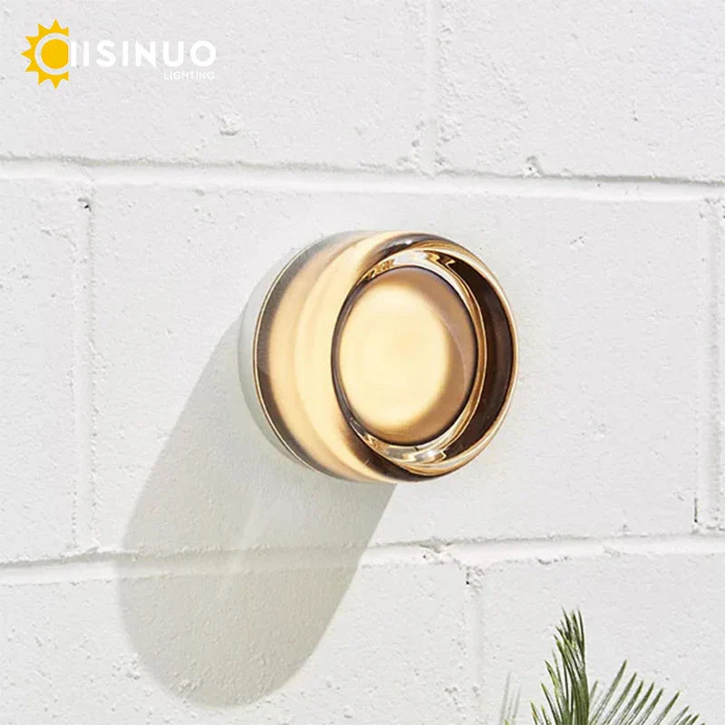 Glass Round Wall Sconce Light for Indoor Outdoor Living Bathroom Porch Decoration