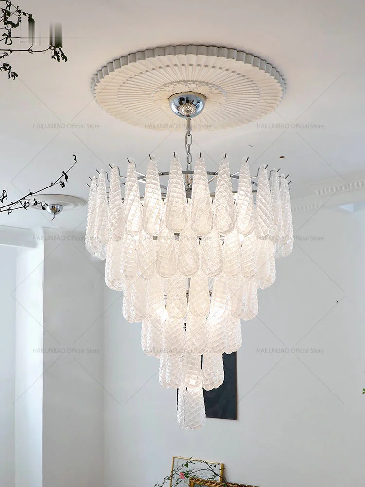 Crystal Glass Chandelier for Living, Dining & Bedroom - Elegant Medieval Art