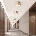 Travertine Stone Ceiling Lamp with E27 LED Bulb for Living Room