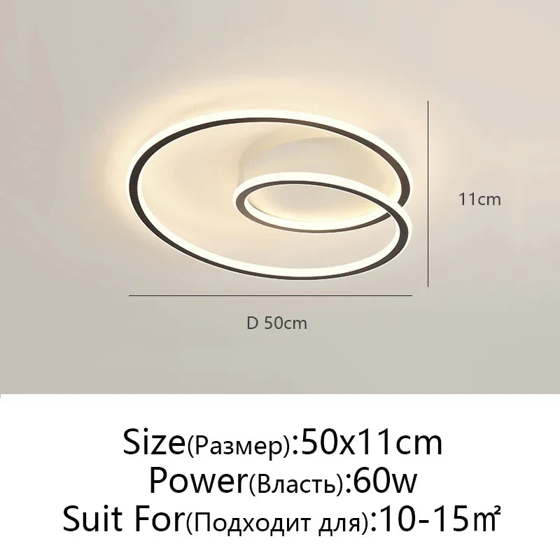 Modern Black & White LED Ceiling Chandelier for Home Decoration
