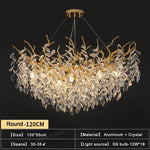 Gold Crystal Chandeliers for Dining Room Branch Hanging Lamp Large Lighting