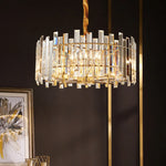 Crystal Round Chandelier Gold LED Modern Lustres for Living Room