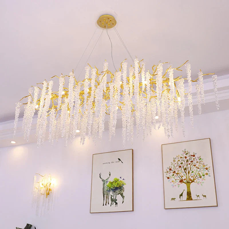 Crystal Chandelier: Postmodern Luxury Pendant Light for Living Room, Bedroom, and Dining Room