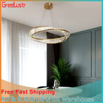 Ring Led Chandelier Gold Copper Pendant Lamp for Living Dining Room