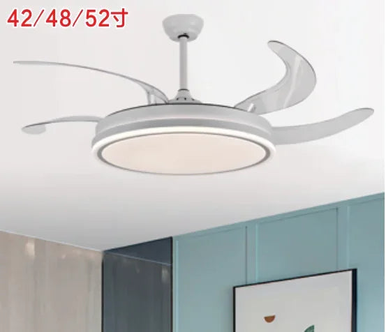 LED Fan Lamp: Modern Invisible Ceiling Chandelier for Living Room, Bedroom & Dining Room