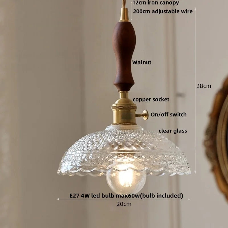 Wicker Glass LED Pendant Light - Modern Adjustable Fixture for Restaurant & Coffee Bar