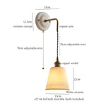 Afralia™ Adjustable LED Wall Sconce Lamp Stripe Ceramic Copper Mirror Bedside
