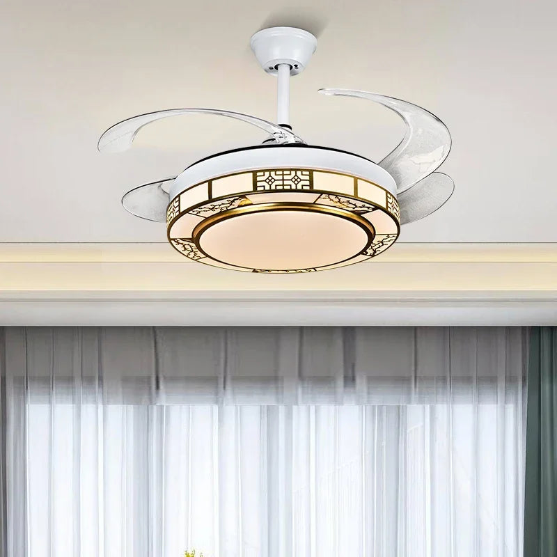 42" Acrylic LED Ceiling Fan Light with Remote Control - Dimmable