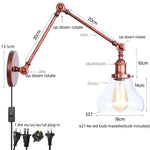 Vintage Loft LED Wall Light - Industrial Glass Iron Lamp