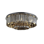 Smoky Grey Crystal Ceiling Light for Living Room Bedroom LED Ambiance