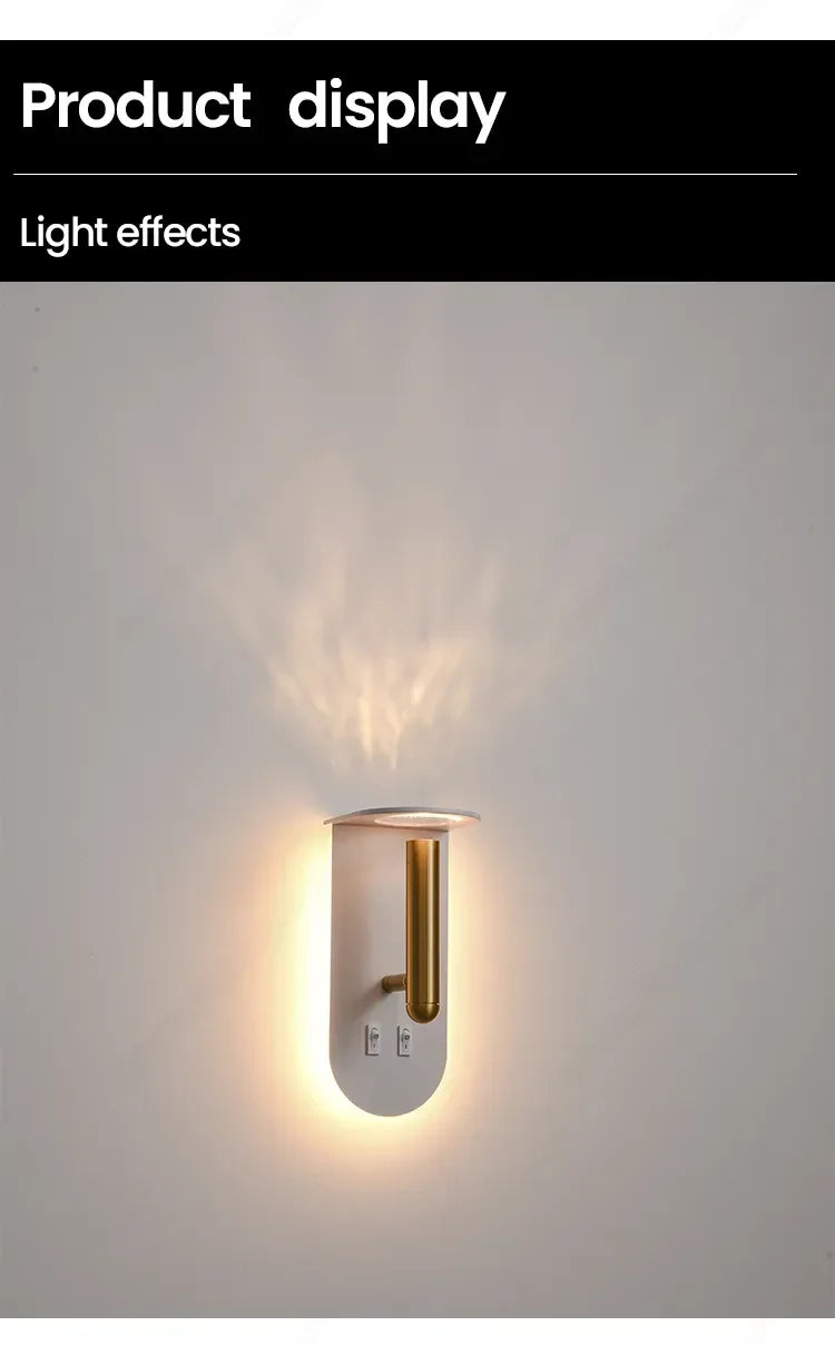 Rotatable Wall Sconce: Nordic Bedroom Bedside Lamp for Home Indoor Decor & Reading
