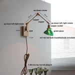 Brass LED Wall Light Fixture Rotatable Glass Stair Lamp