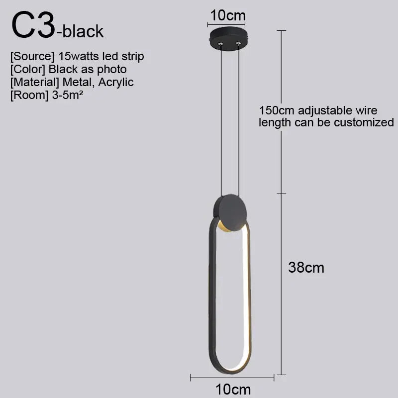 Nordic LED Pendant Light Fixture for Indoor Lighting in Living Room, Kitchen, Dining