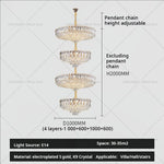 Crystal Duplex Chandelier: New Light Luxury Post-Modern Hall Lighting for High Living Room