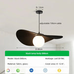 Nordic White/Black Fabric Chandelier Glass Shades Pendant Lamp