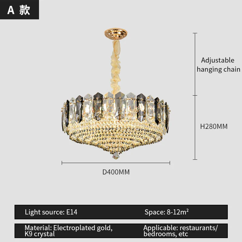 Crystal Light Chandelier: Modern Elegance for Living Room, Bedroom, Dining Room