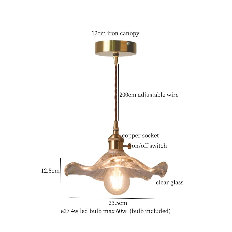 Nordic Brass Glass LED Pendant Lamp for Home Decor