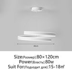 Round Spiral Chandelier in Black/White For Living Dining Kitchen Room Lighting Fixtures
