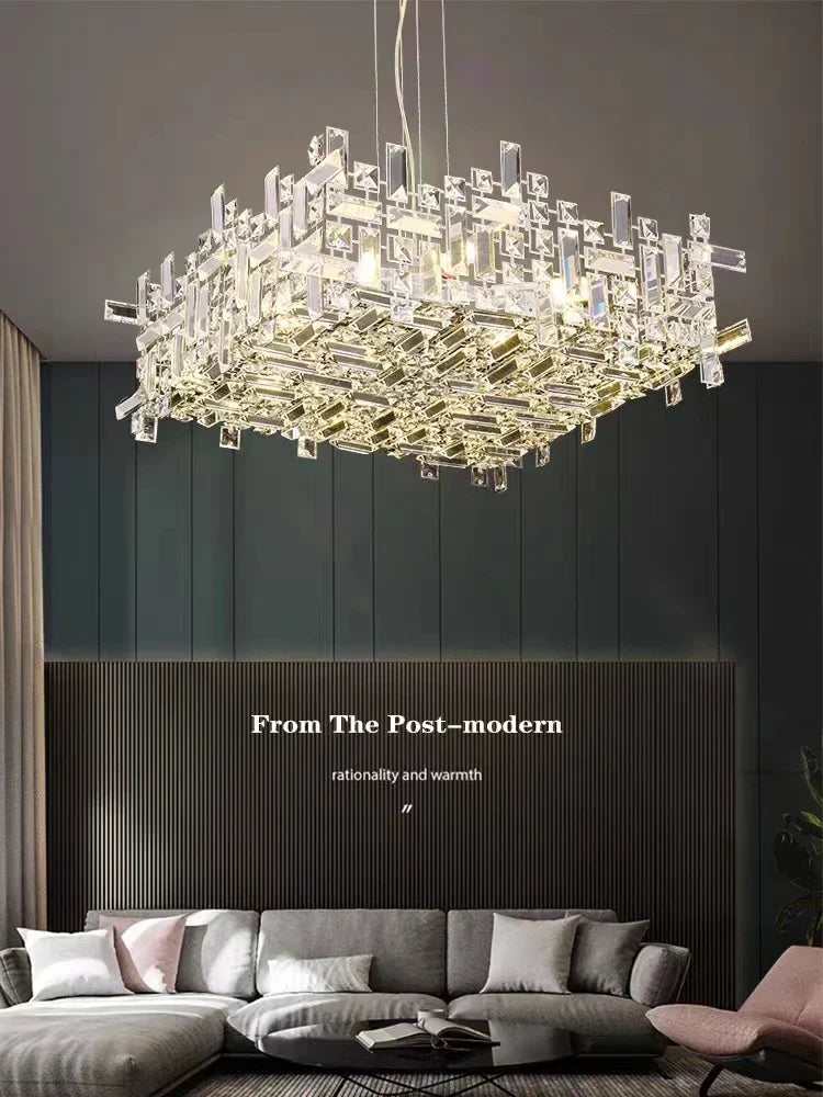 Modern Crystal Chandelier: Elegant Lighting Fixtures for Living, Dining, and Bedroom