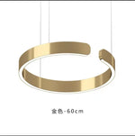 Rose Gold C-Shaped Pendant Light for Luxury Home Dining Room Hall