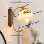 Iron Glass LED Wall Lights Modern Bedside Lamp 4w Bulb for Bathroom Bedroom Living Room
