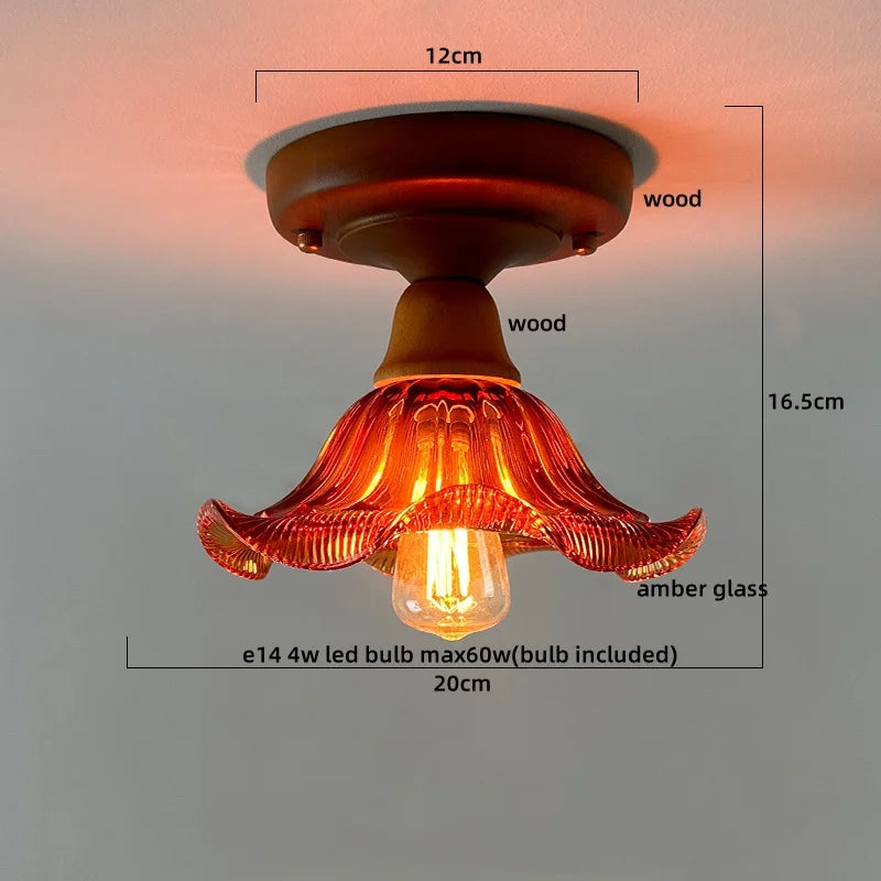 Glass Copper LED Ceiling Lamp Modern Style for Home Decor and Restaurant