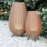 Lucide Colin Rattan Floor Lamp: Natural Handmade Light for Garden, Bedroom, Living Room