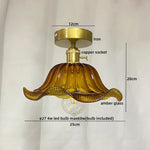 Glass Copper Nordic Ceiling Lamp for Living Room & Balcony.