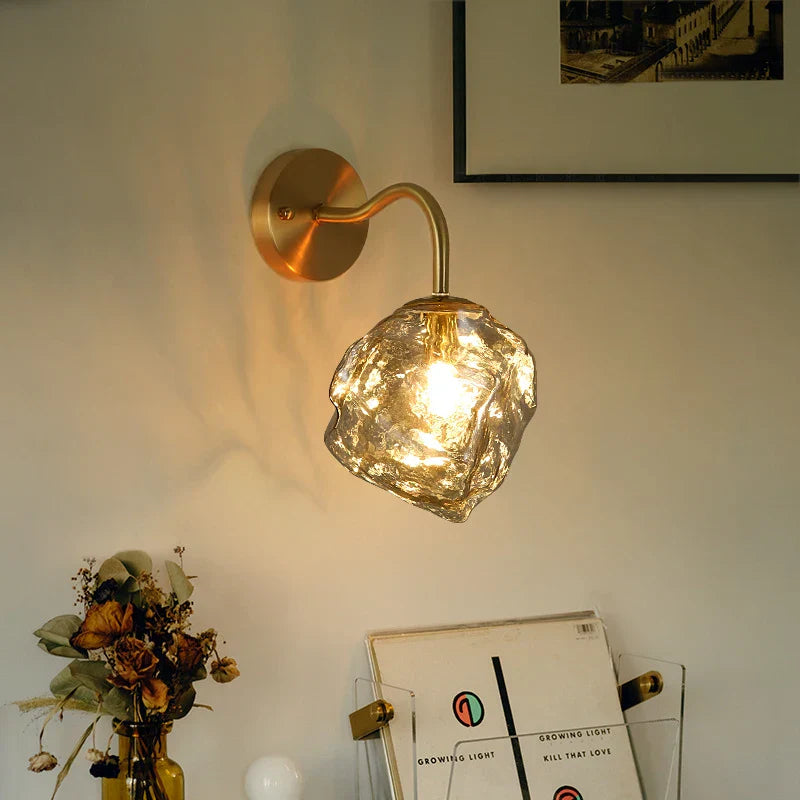 Grey Glass LED Wall Lamp for Home Decor and Lighting